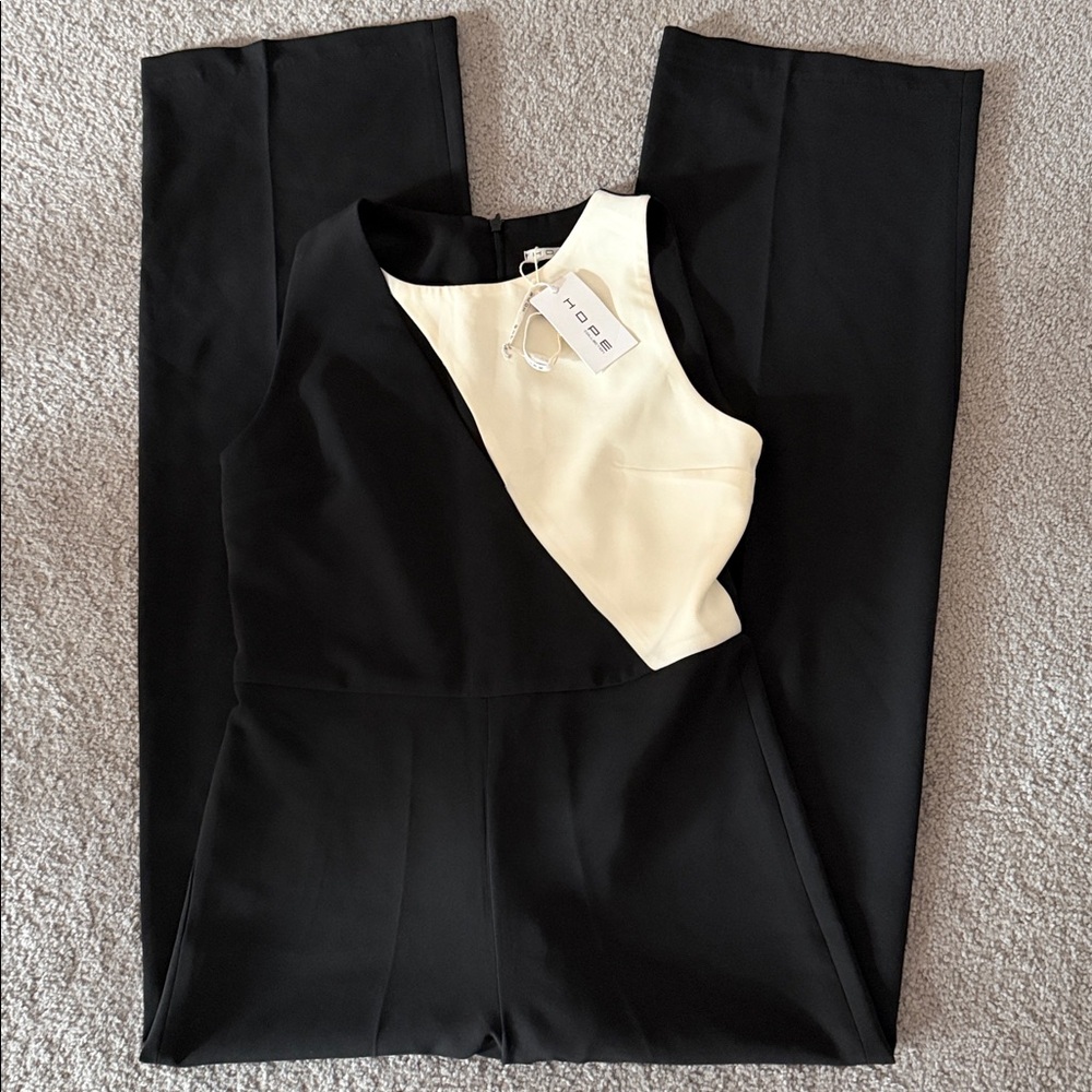 Hope Collection Elegant Black and White Women's Jumpsuit Size 44/8 US NEW - Picture 8 of 13